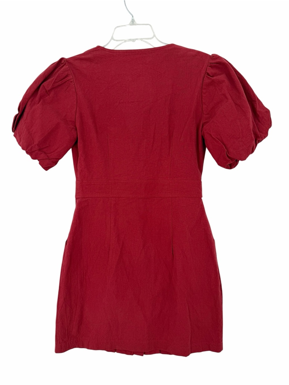 Lena Red Puff Sleeve Mini Dress - Picture 3 of 4